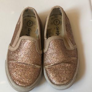 Cat and Jack glitter slip ons
